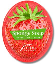 ÇİLEK DOĞAL SÜNGERLİ SABUN 125 GR / Strawberry Natural Sponge Soap - Jimena Natural