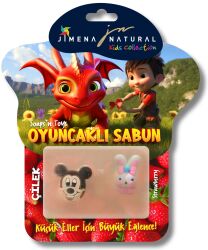 ÇİLEK KOKULU OYUNCAKLI SABUN 125 GR / Soap’n Toys - Strawberry (Ejderha Serisi) - Jimena Natural