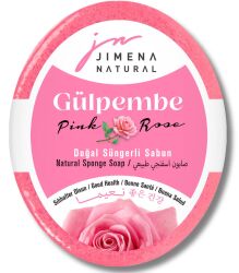 GÜLPEMBE DOĞAL SÜNGERLİ SABUN 125 GR / Pink Rose Natural Sponge Soap - Jimena Natural