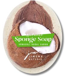 HİNDİSTAN CEVİZİ DOĞAL SÜNGERLİ SABUN 125 GR / Coconut Natural Sponge Soap - Jimena Natural