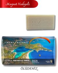 ÖLÜDENİZ – MUĞLA ( Magnet Hediyeli) / Natural Soap with Olive Oil -	ZEYTİNYAĞLI DOĞAL SABUN 220 GR - Jimena Natural
