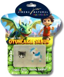 SAKIZ KOKULU OYUNCAKLI SABUN 125 GR / Soap’n Toys – Bubble Gum (Ejderha Serisi) - Jimena Natural