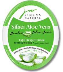 ŞİFACI ALOE VERA DOĞAL SÜNGERLİ SABUN 125 GR / Healer Aloe Vera Natural Sponge Soap - Jimena Natural