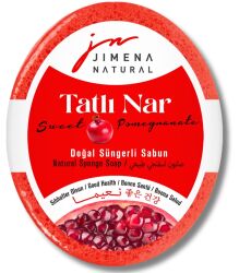 TATLI NAR DOĞAL SÜNGERLİ SABUN 125 GR / Sweet Pomegranate Natural Sponge Soap 125 gr - Jimena Natural