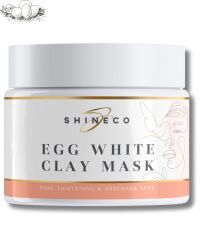 YUMURTA AKI KİL MASKE – Gözenek Sıkılaştırıcı & Siyah Nokta Karşıtı / EGG WHITE CLAY MASK – Pore Tightening & Anti-Dark Spot 50 ML - SHINECO